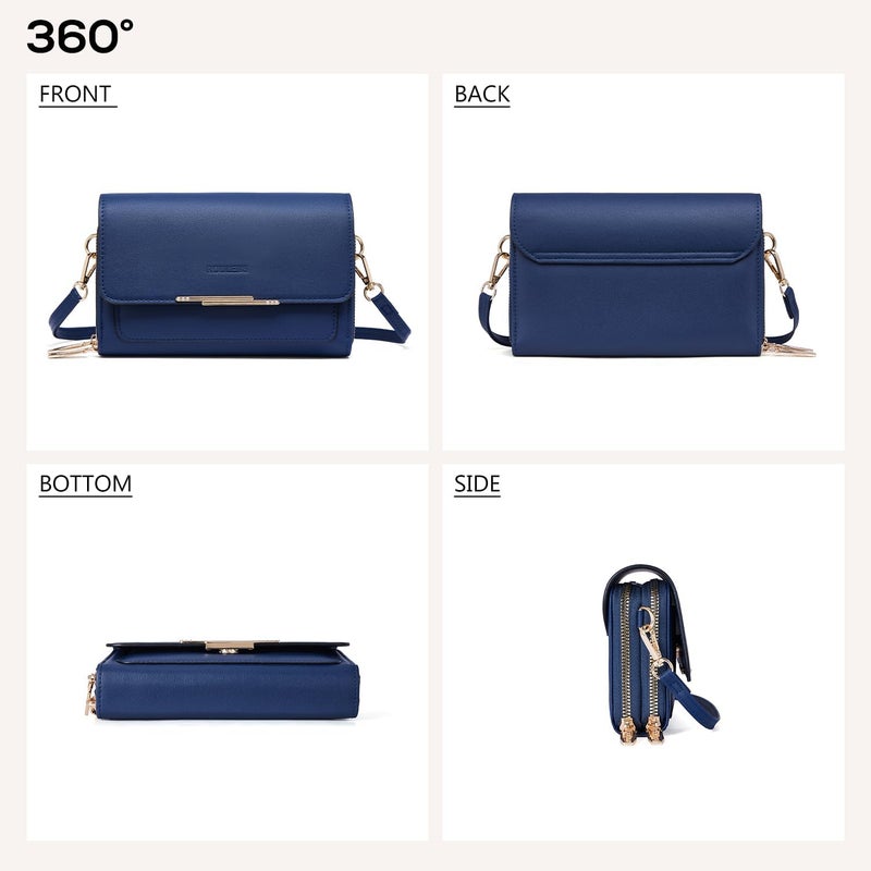 Roulens Small Crossbody Bag for Women,Cell Phone Purse Women's Shoulder Handbags Wallet Purse with Credit Card Slots - Image 4